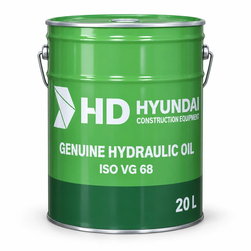 Ilustración de un balde de aceite hidráulico Hyundai ISO VG 68